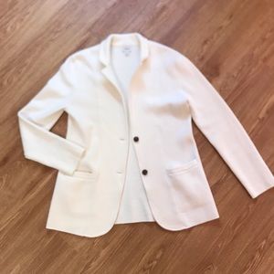 J Crew Sweater Blazer. Ivory, 100% cotton, never worn.
